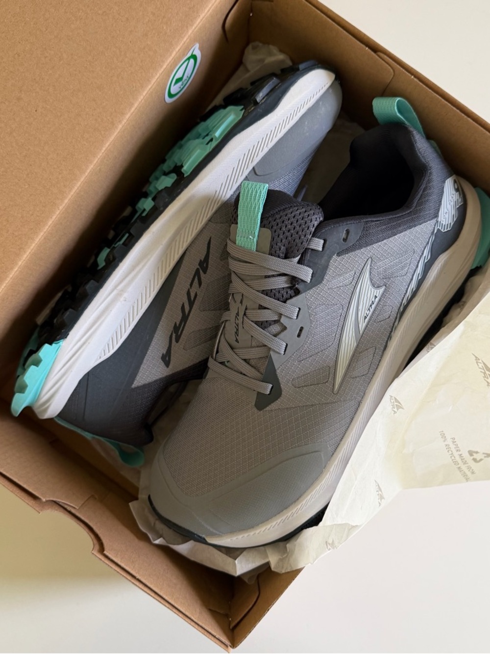 Altra Women's Gray Running Shoes with Mint Accents